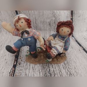 VINTAGE Raggedy Ann & Andy Enesco figurine “Bumpy Roads Are Easier" - GUC
